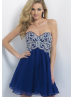 Strapless Sweetheart Neck Beaded Short Chiffon Homecoming Dress